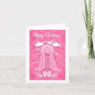 Pink Merry Christmas Our Lady of Guadalupe Note Card