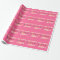Pink Merry Christmas tree lights wrapping paper