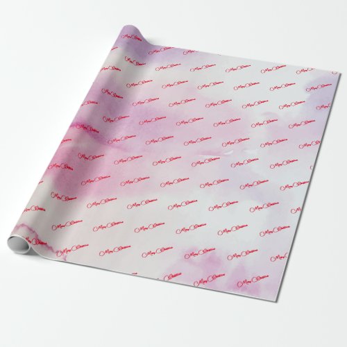 Pink Merry Christmas Wrapping Paper