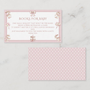 Pink Merry Go Round Books for Baby Shower Enclosure Card