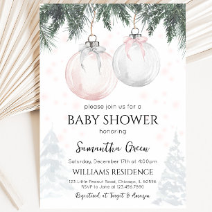 Pink Merry Little Baby Shower Invitation