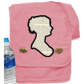 Pink Messenger Bag w/ Jane Austen Print (Front)