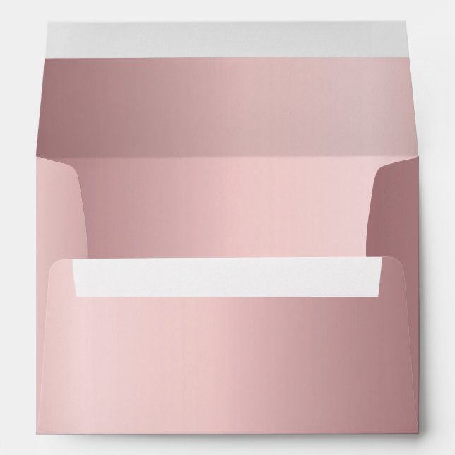 Pink metal dusty rose return address envelope (Back (Bottom))