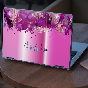 Pink Metallic Artistic Luxury Chic Modern Glam HP Laptop Skin