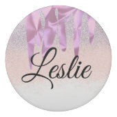 Pink Metallic Drips Faux Glitter Eraser (Back)
