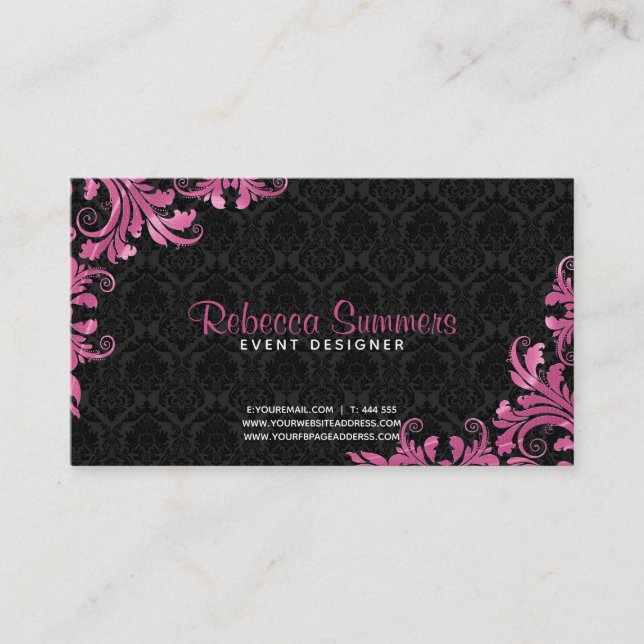 Pink Metallic Lace Black Damasks- Appointment (Front)