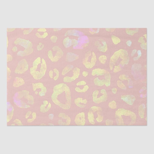 Pink Metallic leopard Pattern Tissue Paper (Front)