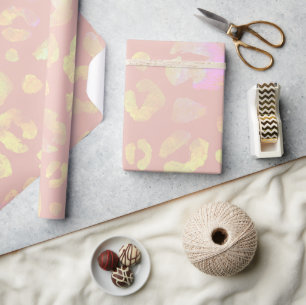 Pink Metallic leopard Pattern Wrapping Paper