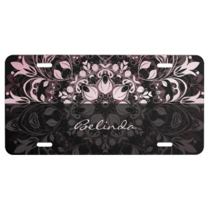 Pink Metallic Mandala Personalize License Plate
