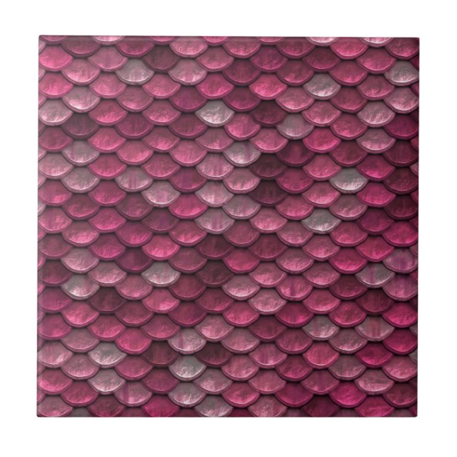 Pink Metallic Pattern Ceramic Tile (Front)