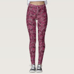 Pink Metallic Scales Abstract Leggings<br><div class="desc">A cool looking design. Repeating pattern of pink metallic scales,  in a range of light to dark pink 

colors.</div>