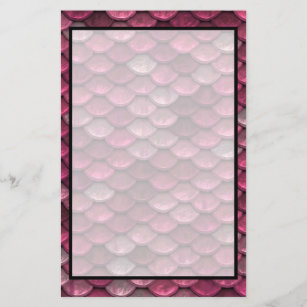 Pink Metallic Scales Texture Stationery