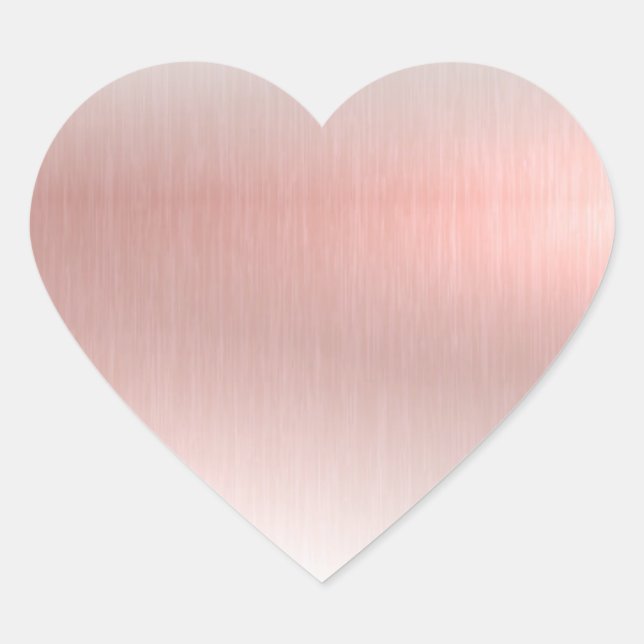 Pink Metallic Wedding Baby Shower Birthday Heart Sticker (Front)