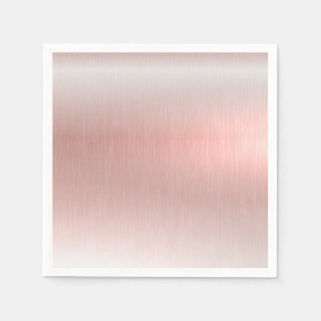 Pink Metallic Wedding Baby Shower Napkins (Front)