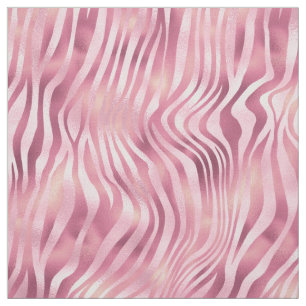 Pink Metallic Zebra Print Fabric