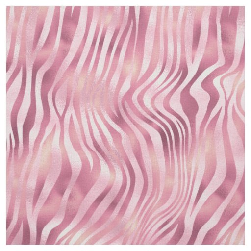Pink Metallic Zebra Print Fabric
