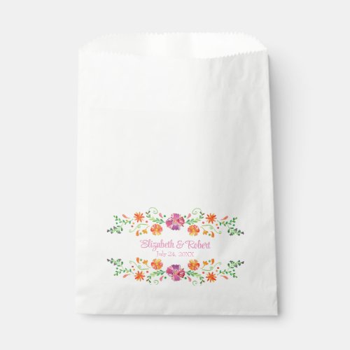 Pink Mexican Fiesta Floral Wedding Favor Bag