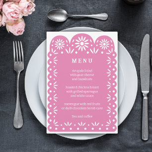 PINK MEXICAN PAPEL PICADO menu