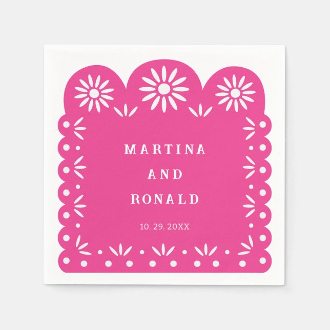 PINK MEXICAN PAPEL PICADO NAPKINS (Front)