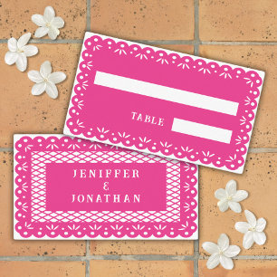PINK MEXICAN PAPEL PICADO place card
