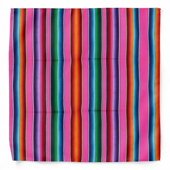 Pink Mexican Serape Bandana (Front)