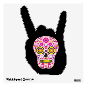 Pink Mexican Sugar Skull Wall Decal