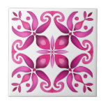Pink Mexican talavera wedding favors printed Ceramic Tile<br><div class="desc">Hot Pink magenta Spanish Mexican Talavera tiles elegant  wedding favors  printed ceramic tiles ,  vibrant bold colors modern Mexican Spanish Hacienda style wedding vibrant color ceramic tiles wedding favors</div>