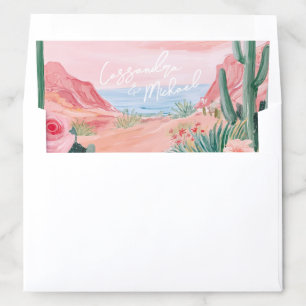 Pink Mexico Destination Wedding  Envelope Liner
