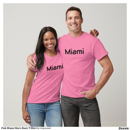 Pink Miami Mens Basic T_Shirt