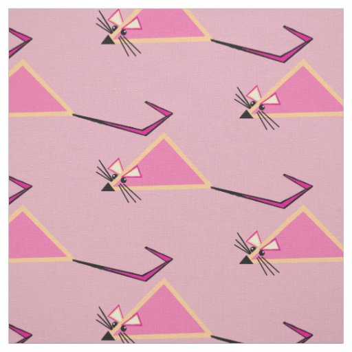 Pink mice fabric