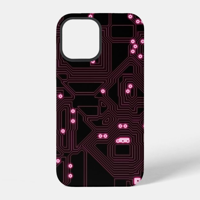 pink micro chip circuit backgroundbackground,3d,ab iphone case (Back)