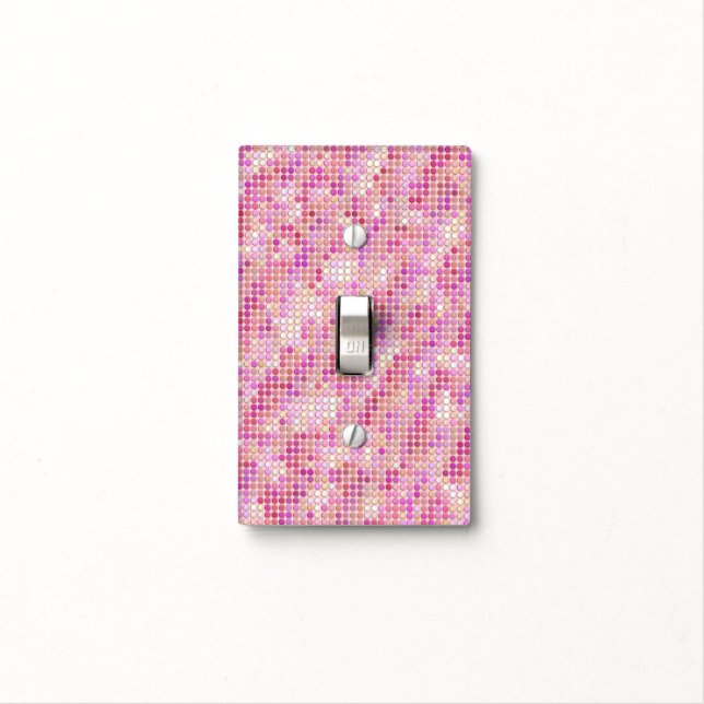 Pink Microdots Light Switch Cover (In Situ)