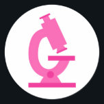 Pink Microscope Science Classic Round Sticker<br><div class="desc">Do you have a child who loves science? They will love the Pink Microscope Science Stickers designed by Enchantfancy Design Company. These round stickers feature a pink microscope. It is perfect for kids science birthday parties.</div>