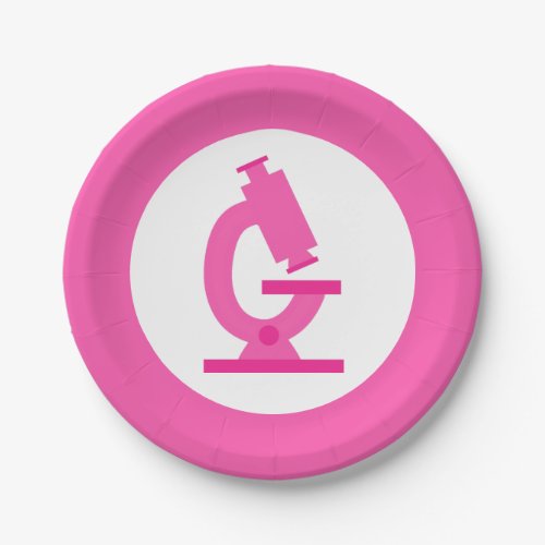 Pink Microscope Science Party Paper Plates