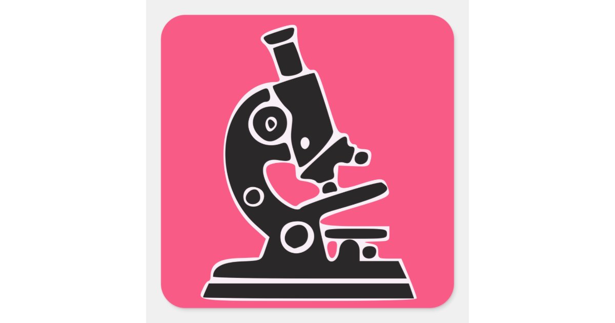 Pink Microscope Square Sticker | Zazzle