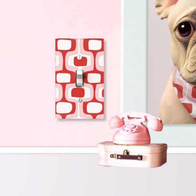Pink Mid-Century Modern Geometric Light Switch Cover (Creator Uploaded)