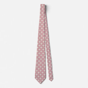 Pink Mid Century Modern Geometric Vintage Style Neck Tie