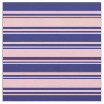 [ Thumbnail: Pink & Midnight Blue Colored Pattern Fabric ]