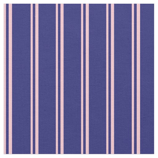 Pink & Midnight Blue Colored Stripes Fabric