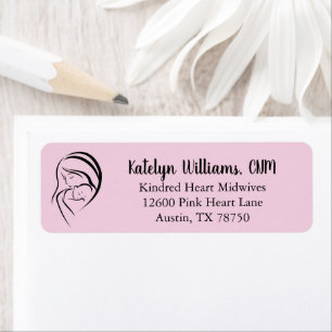 Pink Midwife Birth Center Clinic Return Address Label