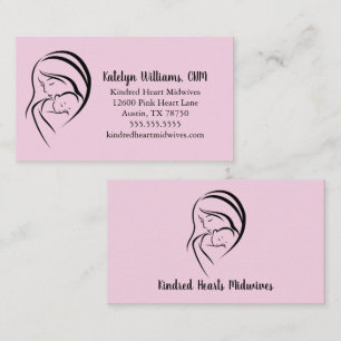 Pink Midwife Services Mom & Baby Doula Business Card