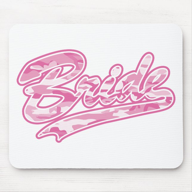 Pink Military Bride Camouflage Mouse Pad (Front)