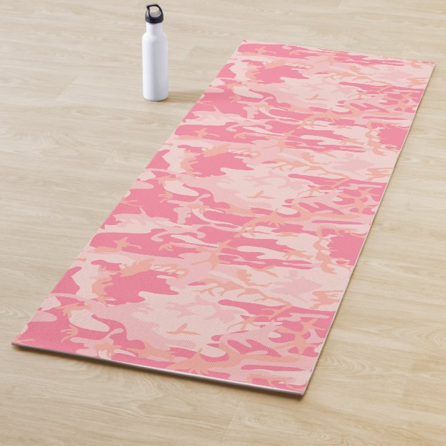 Pink Military Camo Pattern Yoga Mat (In Situ)