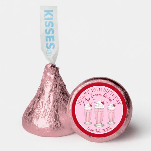 Pink Milkshake Ice Cream Social Birthday Party Hersheys Kisses