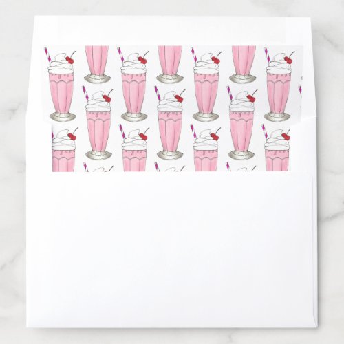 Pink Milkshake Shake Ice Cream Social Envelope Liner