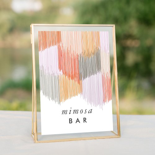 Pink Mimosa Bar Fringe Bachelorette Table Sign