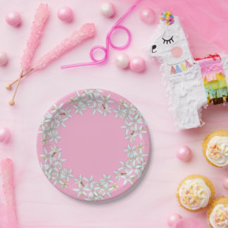 Pink Mini-Flowers, Paper Plates
