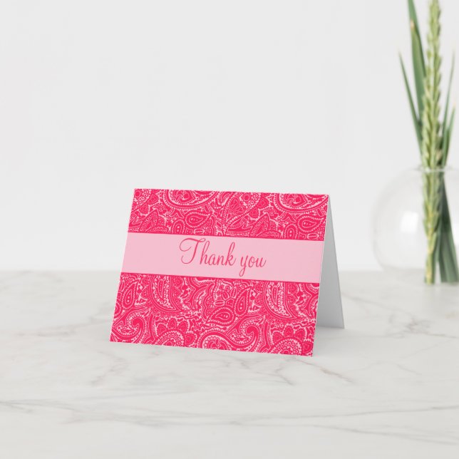 Pink Mini Paisley Note Cards (Front)