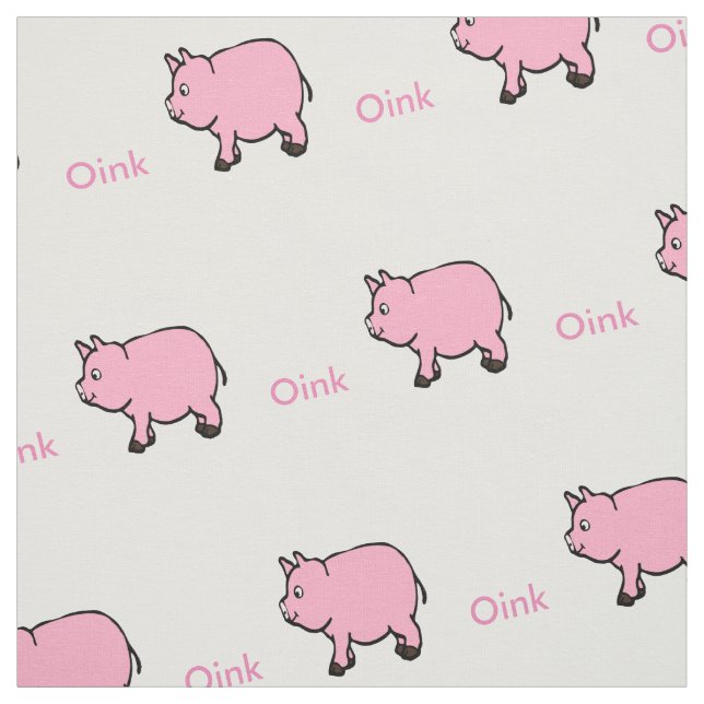 Pink Mini Pigs and Oink Fabric (Swatch)