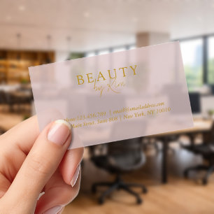 Pink Minimal Elegant Salon Clear Business Cards